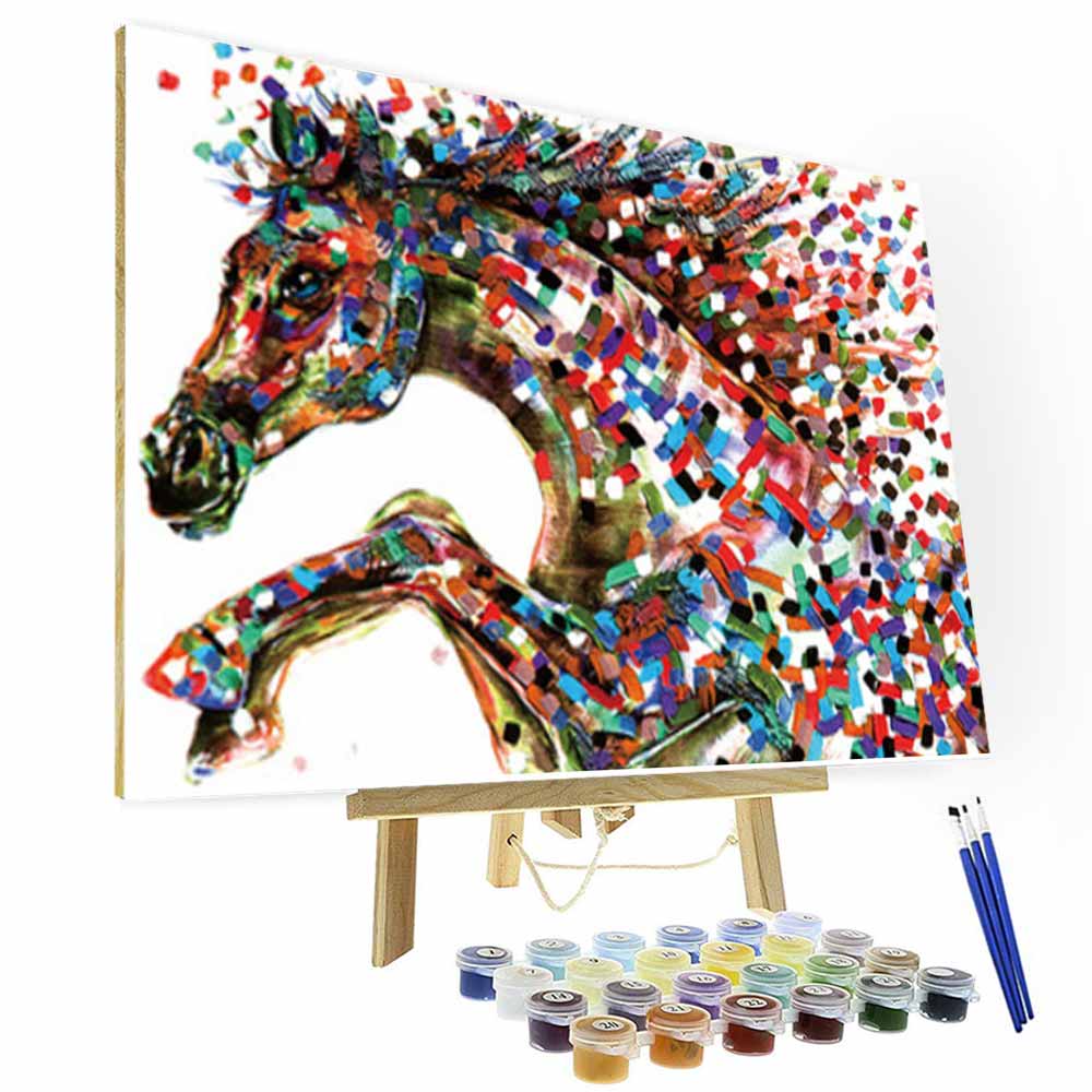 Paint by Numbers Kit - Colored Mosaic Horse Deco26