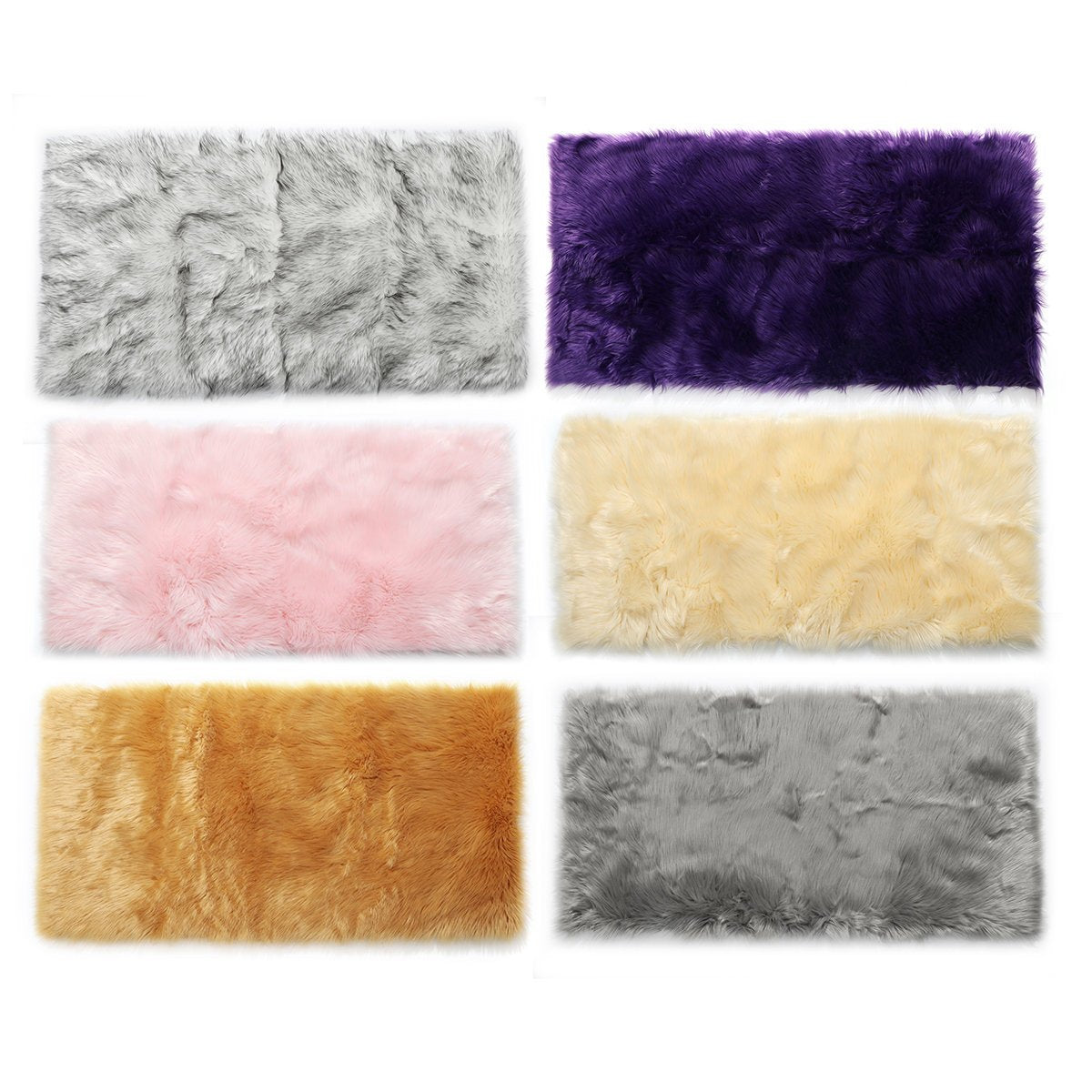 120x60cm Faux Wool Plush Rug Soft Shaggy Carpet Home Floor Area Mat Decoration