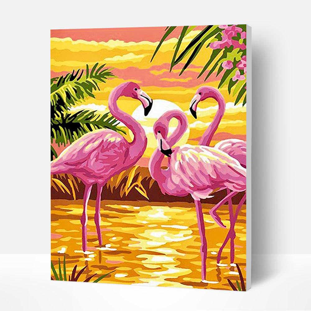 Paint by Numbers Kit - Beautiful Flamingo Deco26