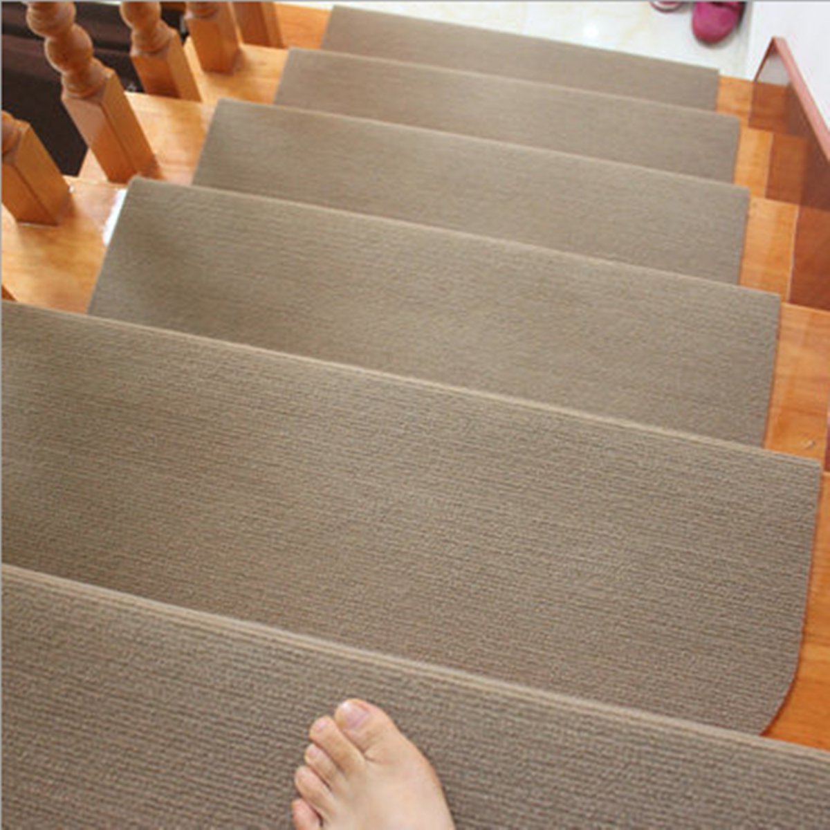 Morden Stair Mat Brown Household Carpet Stair PadTread Non-slip Step Rug