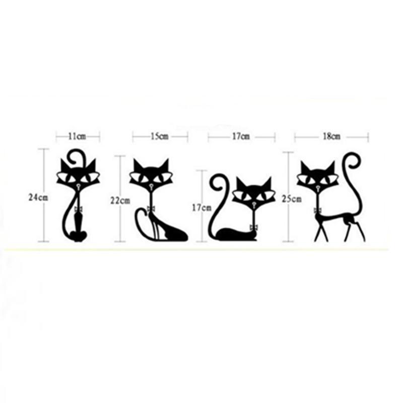 4 Stylish Cat Wall Stickers