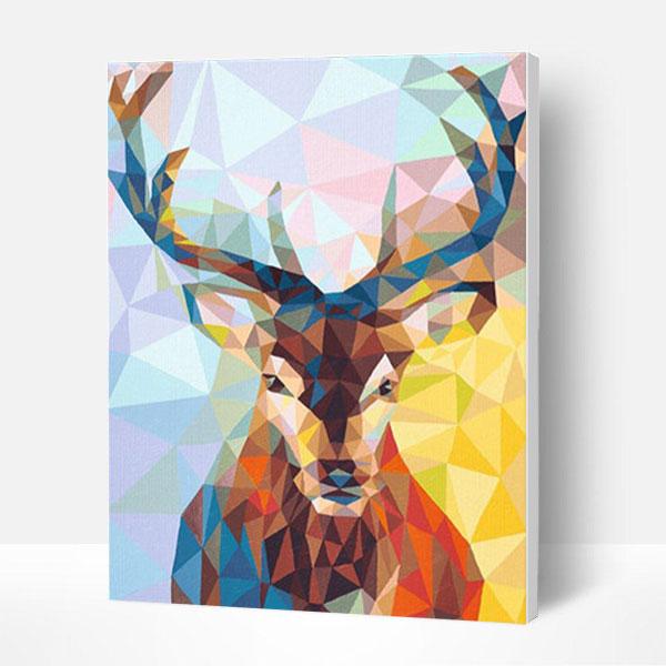 Paint by Numbers Kit - Geometric mosaic deer Deco26