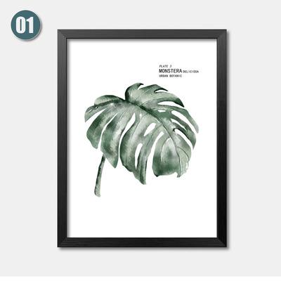 Nordic Poster Turtle Leaf Wall Art Green Plant Canvas Prints UnFramed