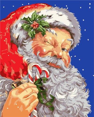 DIY Painting by Numbers Kit Santa Claus Canvas Wall Art 40X50 CM