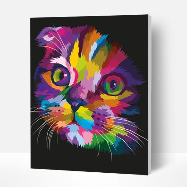Paint by Numbers Kit -  Colored Kitten Face Deco26