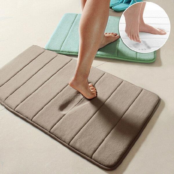 40x60cm Coral Velvet Memory Foam Rug Bathroom Mat Soft  Non-slip Floor Carpet