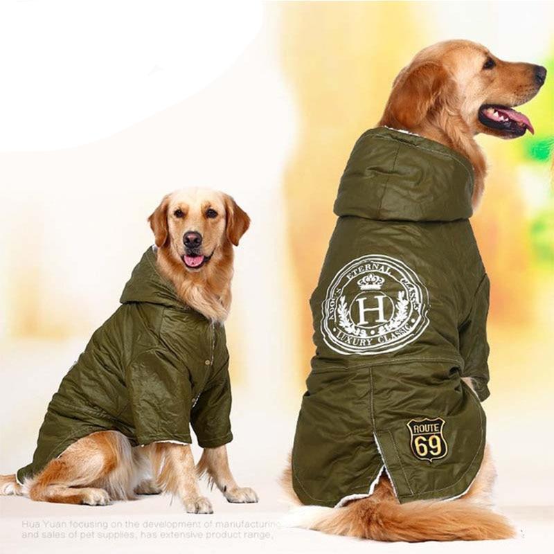 Army Green Cotton Padded Jacket Coat for Pets