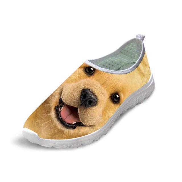 Casual Mesh Shoes 3D Cool Dog Printed Slip-on