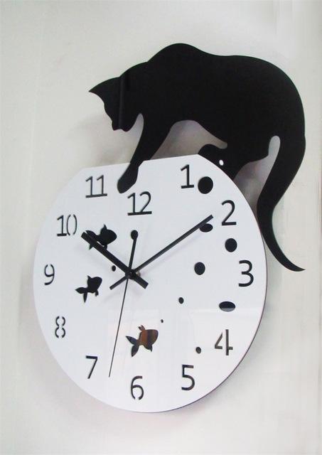 Cat and Fish Wall Clock