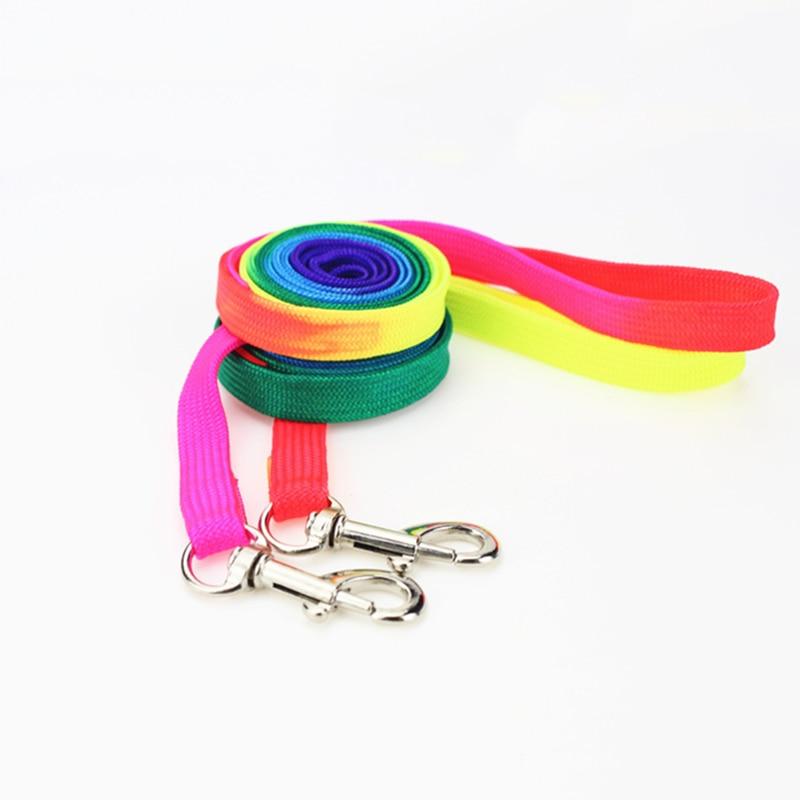 Colorful Rainbow Pet Collar Harness Leash