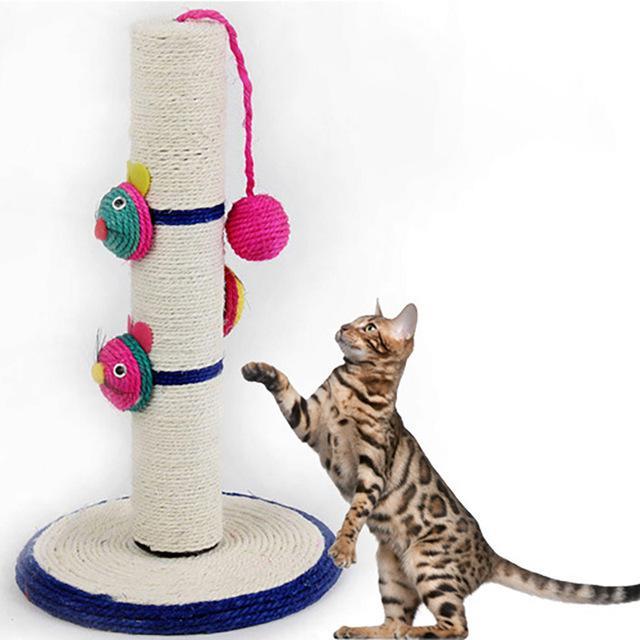 Creative Cat Scratching Post Cat Tree Tower With Ball Sisal Mouse Toy
