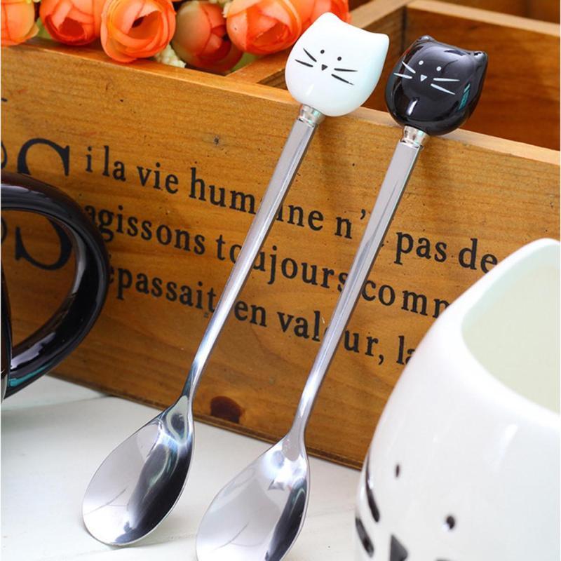 Cute Cat Face Stainless Steel Spoon