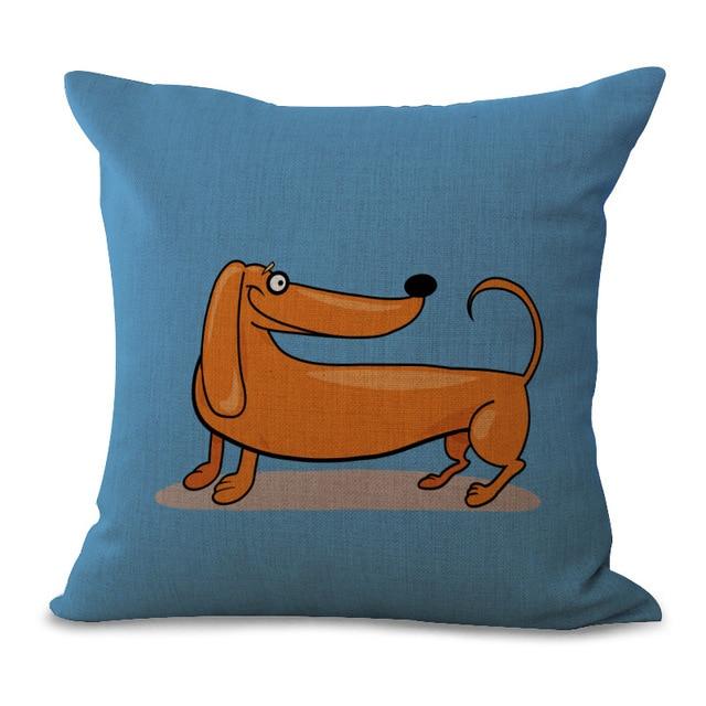 Cute Dachshund Dog Print Throw Pillow Case