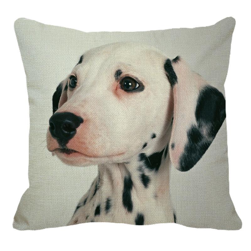 Cute Dalmatian Print Linen Pillow Case﻿