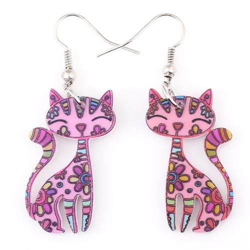 Drop Cat Dangle Earrings