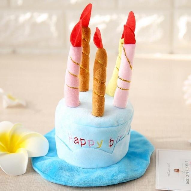 Fashion 3D Birthday Cake with Candles Pet Hat
