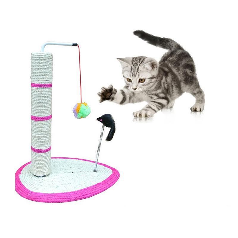 Interactive Cat Tree Climb Grinding Claws Toy With Ball Mouse