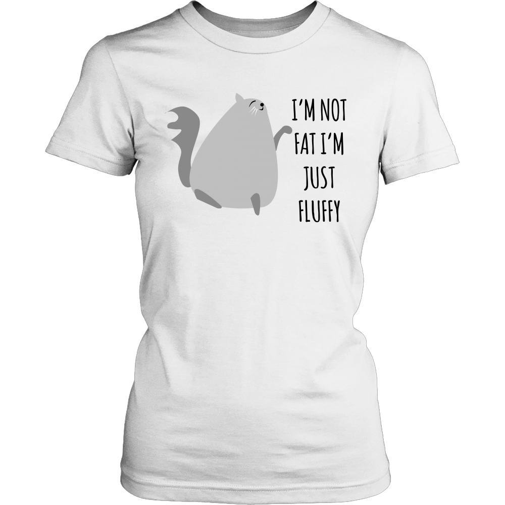 Not Fat Cat Statement Fluffy Kitty Design T-Shirt