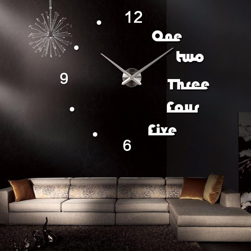 New Wall Clock Modern Living Room Acrylic 3d Letters