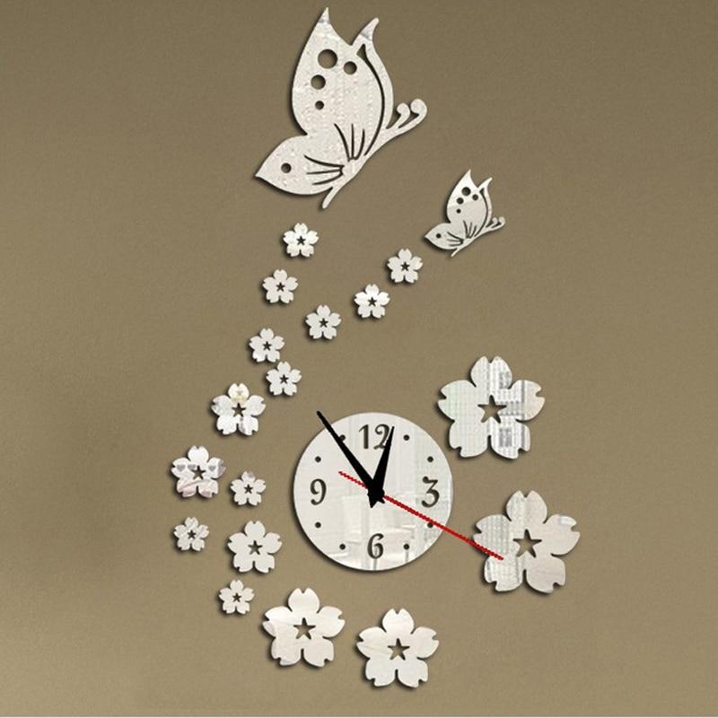 New Hot Acrylic Wall Clock Modern Design 3d Crystal Mirror