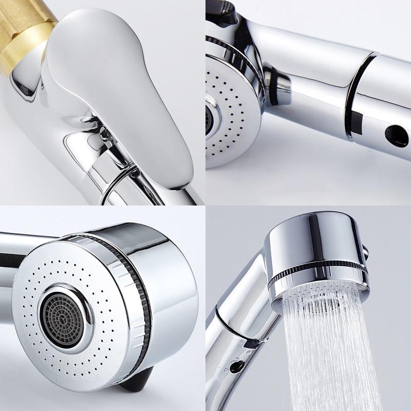 Berta - Pull Out Chrome Finish Bathroom Sink Faucet