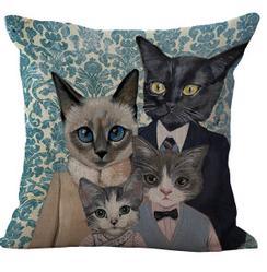 Cat Family Cushion Cover