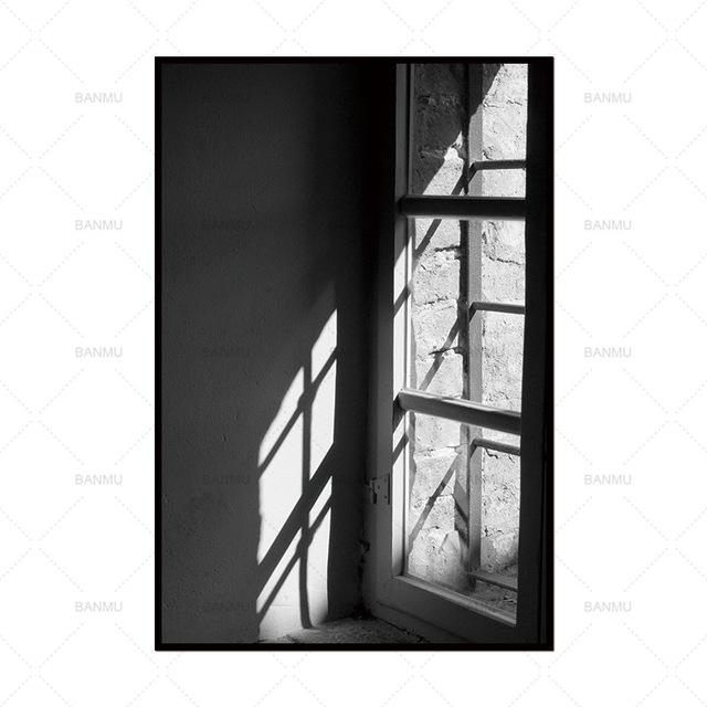 HD Black and White Wall Decor Light through Window
