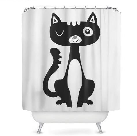Cartoon Animal Shower Curtain Bathroom Decor