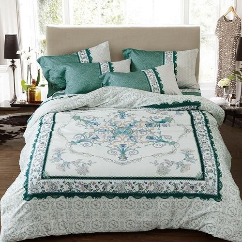 100% Egyptian Cotton Bedding Set Modern Duvet Cover Set E