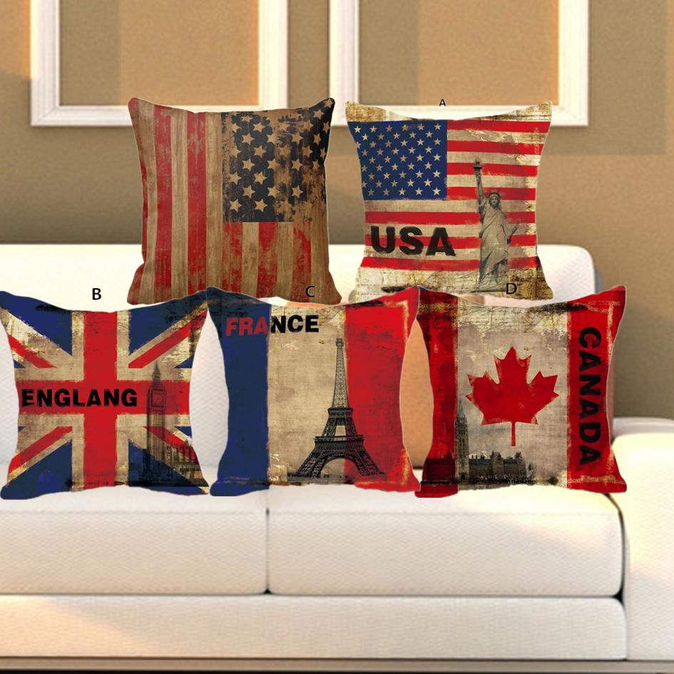 National Flag Themed Cushion Cover-USA