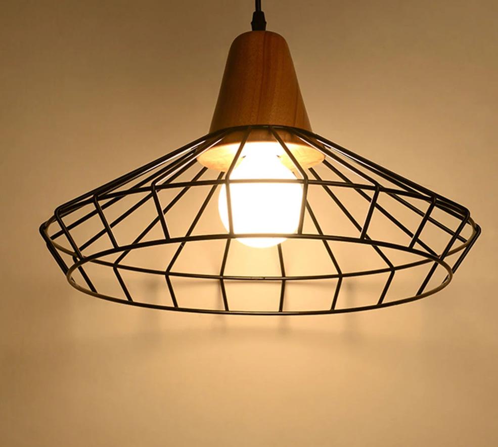Modern Nordic Wrought Iron Hanging Cage Lamp