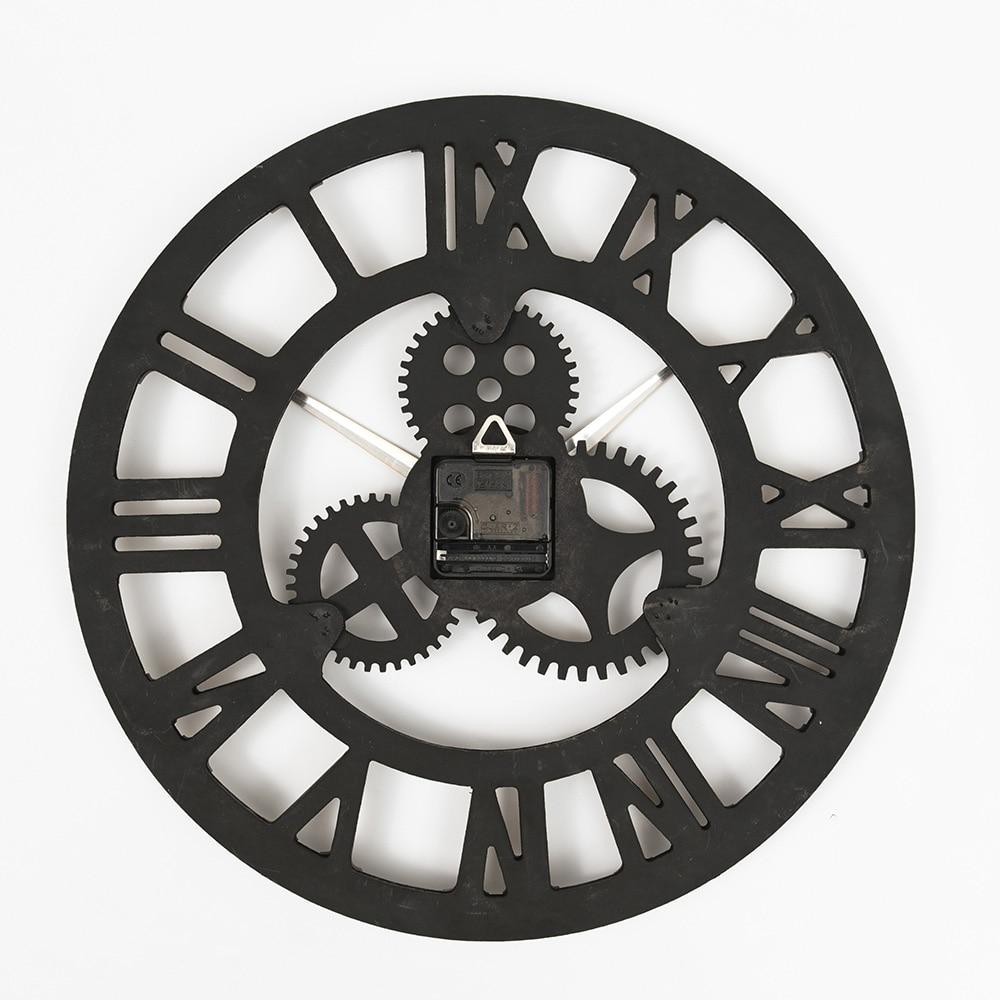 Wooden Vintage Wall clock with Retro Gear Handmade Retro Rustic Antique