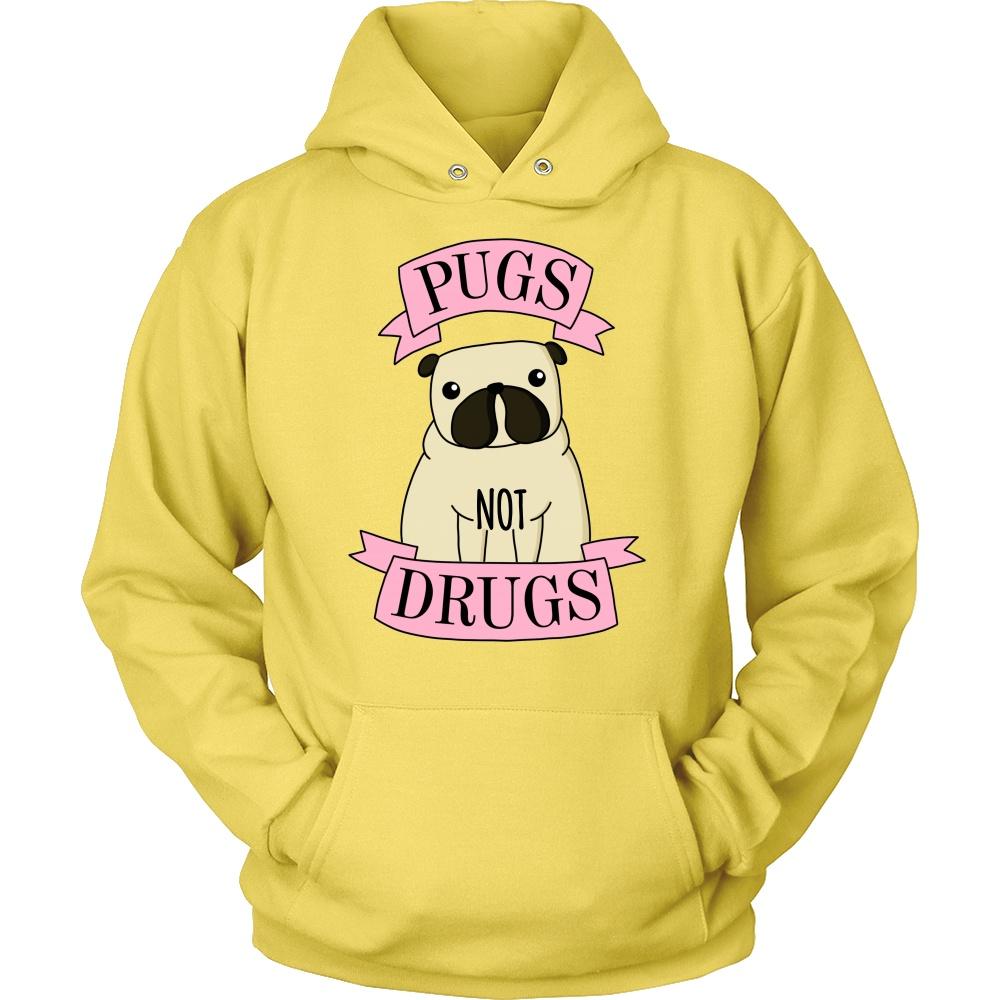 Pugs Not Drugs Statement Hoodie Design