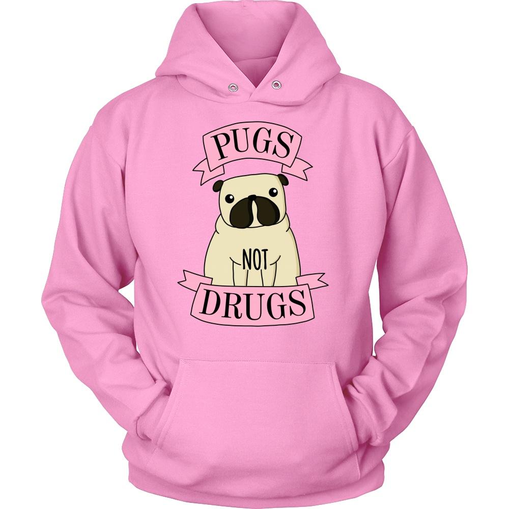 Pugs Not Drugs Statement Hoodie Design