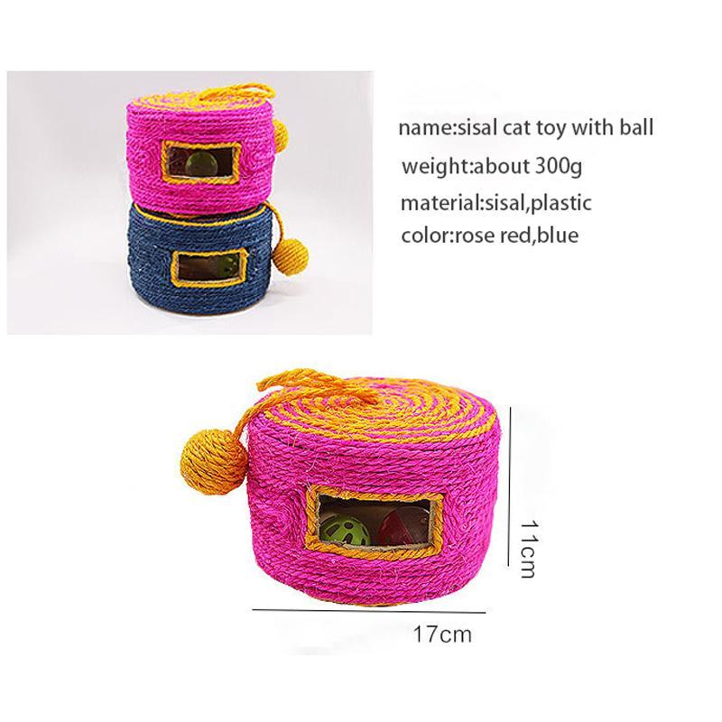 Round Shape Sisal Toy with Bell Ball Inside