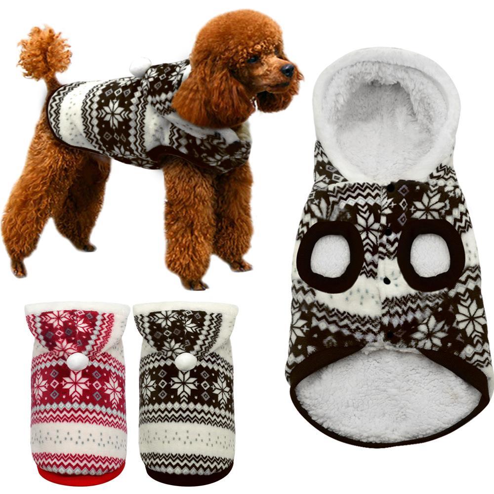 Snowflake Print Christmas Hoodie Sweater for Pets